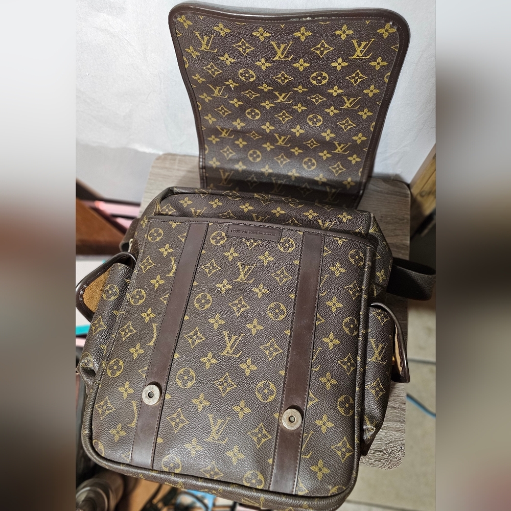 Designer Inspired Monogram Canvas Backpack- EUC - image 8